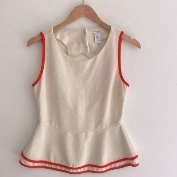 Bar III Front Row sleeveless peplum mid back triangular open Top, Size L - Picture 2 of 11